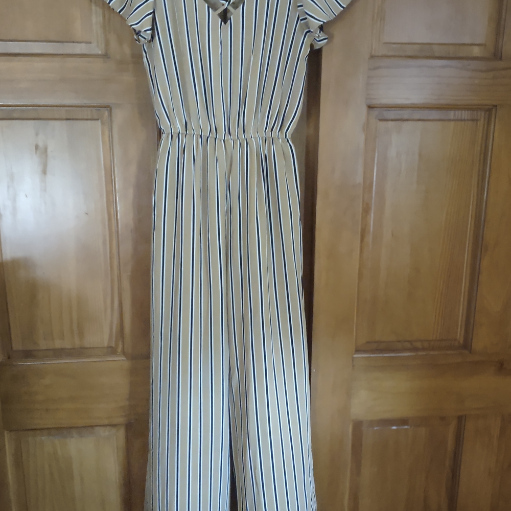 One Clothing Black and White Striped Jumpsuit
